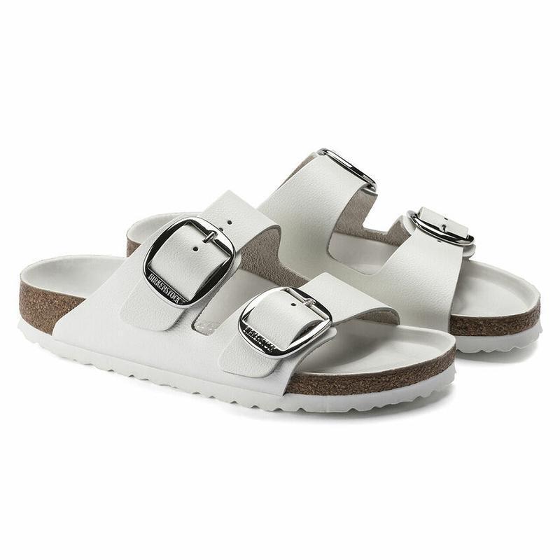 Arizona Birkenstock Big Prackou Kozene Damske Biele | SK 65MQZ